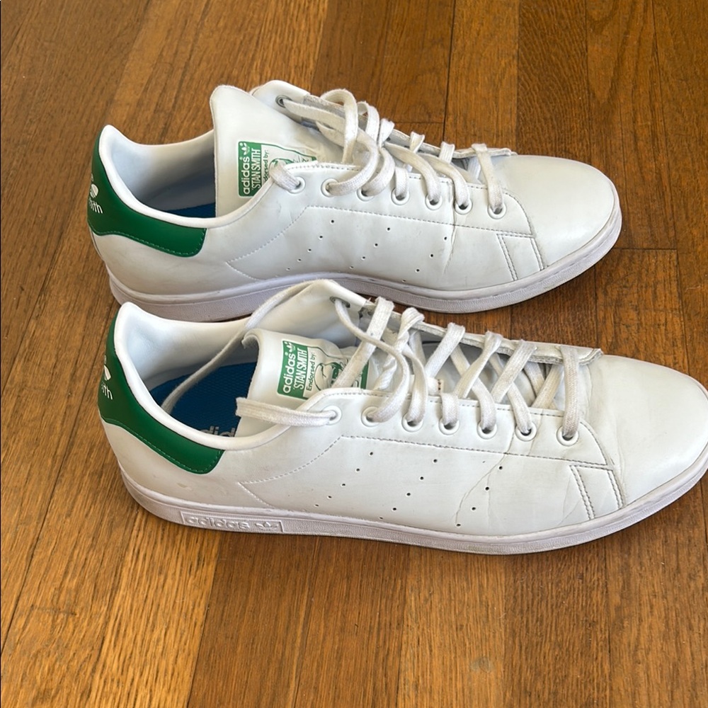 Adidas White and Green Sneakers